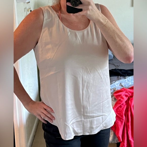 Chicos satin taupe dressy tank, Chicos size 2 (18) - Picture 3 of 6